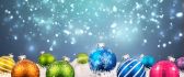 Colorful Christmas balls in the snow -HD Christmas wallpaper