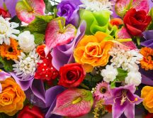Colorful bouquet of spring flowers - Happy Woman Day