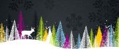 Colorful winter trees - Abstract forest wallpaper