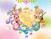 Mickey and Minnie Mouse - Happy Easter Cartoon Holiday