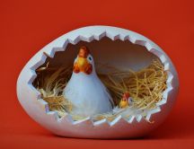 Funny spring Easter wallpaper- chicks in an egg
