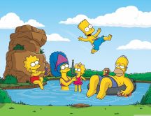 The Simpsons and the lake - Holiday time