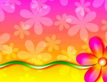 Hot colors and flowers on the wall - HD wallpaper