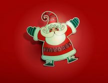 Happy Santa Claus made from paper - Red background