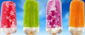 Delicious fruit ice-creams in a hot summer day