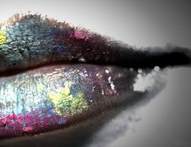 Wonderful big glamorous lips - Sensual macro wallpaper