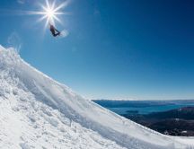 Wonderful jump with snowboard - Winter sport on the mountain
