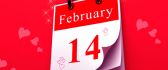 Red background pink hearts - 14th February Valentines Day
