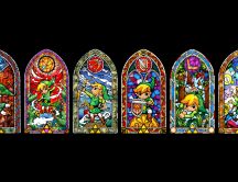 Colourful castle windows from Nintendo games - HD wallpaper