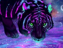 Tiger digital art computer wild animal - HD wallpaper
