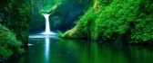Wonderful white water on a beautiful waterfall -Green nature