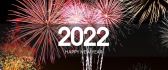 Happy New Year 2022 - Wonderful fireworks on the dark sky