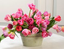 Wonderful bouquet of pink tulips - HD spring flowers