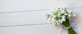 White bouquet of snowdrops - White wall HD wallpaper