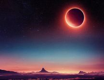 Sun Eclipse 2024 - Wonderful red color