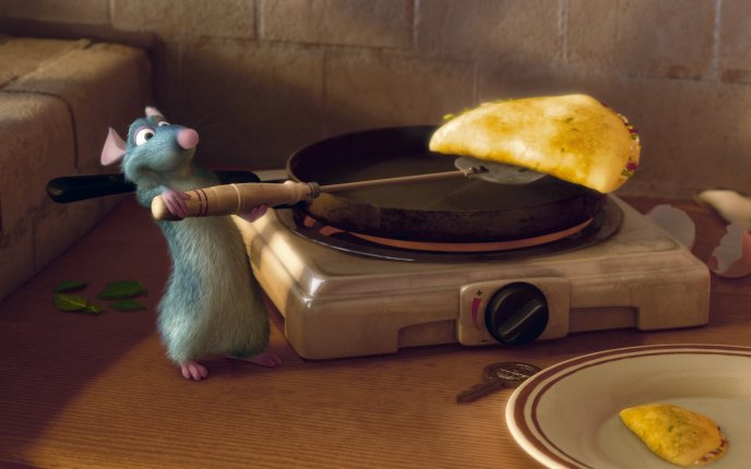 Ratatouille making omelette