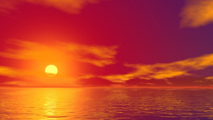 Beautiful sunset over a calm sea