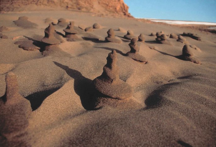 Interesting shapes formed in the sandy beaches and dunes