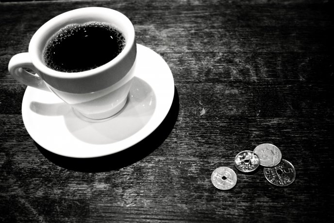 Coffee time - black and white morning