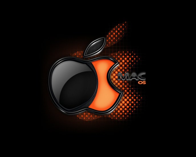 Black and orange Apple logo - MAC OS