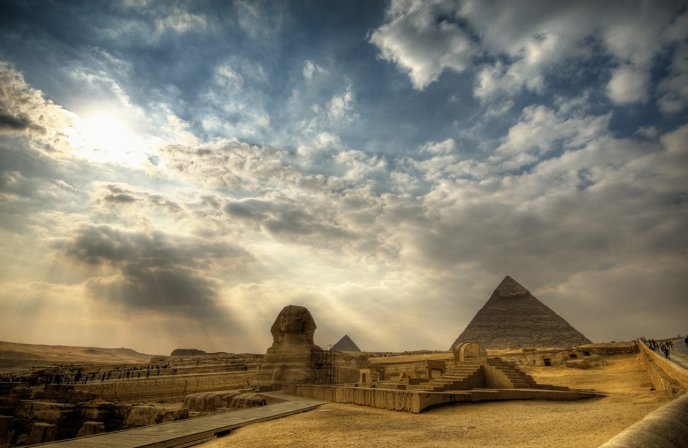 The great Pyramid and the Sphinx