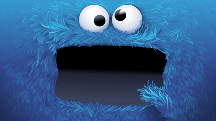 Cookie monster blue eye fun monster