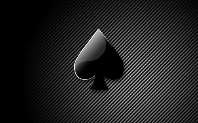 Black and white stripes - poker black heart