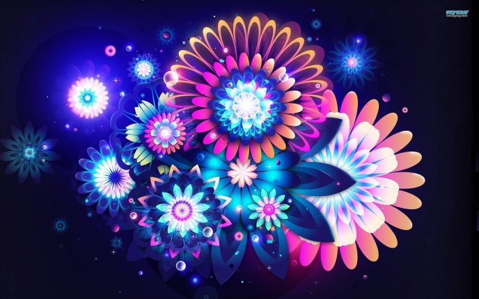 Abstract flowers vector - beautiful colors