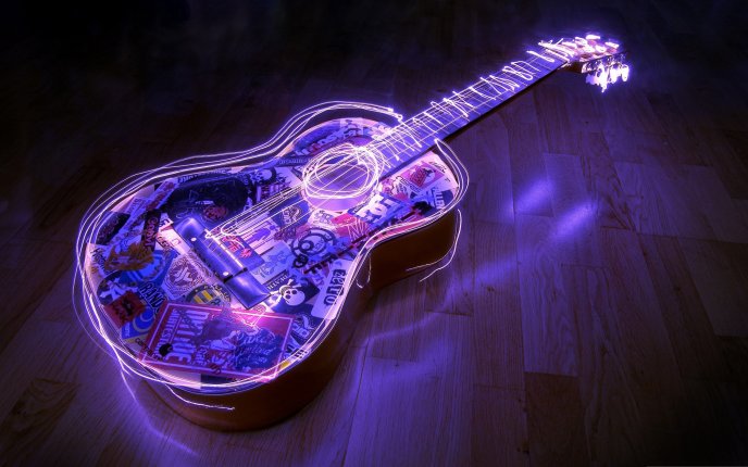 Creative guitar - 3D music art