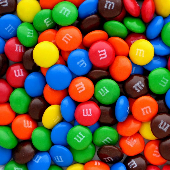 Lots of m&m - delicious colored candies