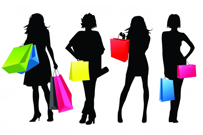 Girls at shopping - fashion wallpaper