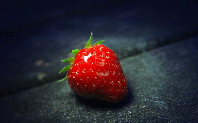 Delicious fruit - strawberry on the road HD wallpaper