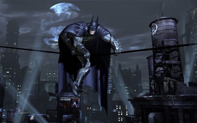 Batman on a wire - The dark knight rises HD game wallpaper