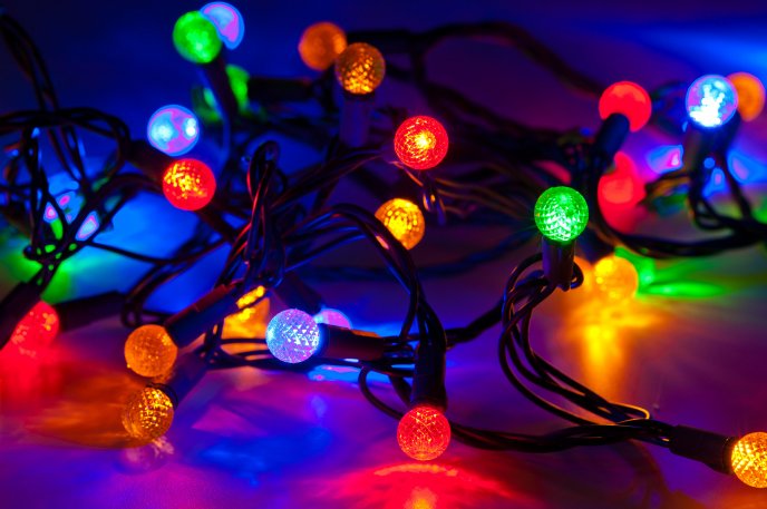 Colored lights for Christmas tree