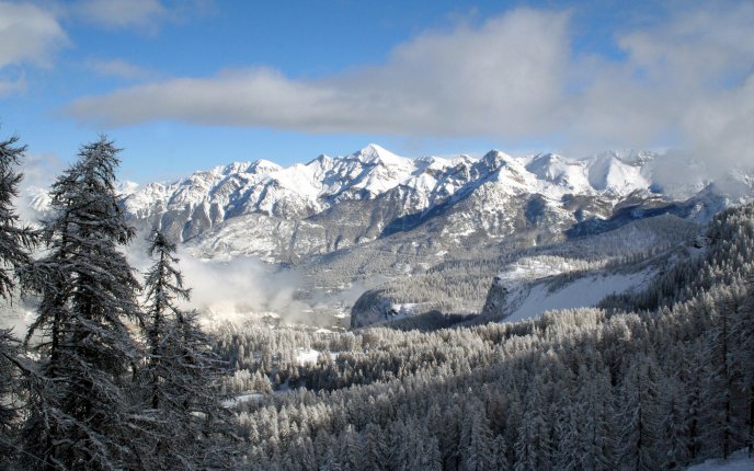 Winter landscape - snowy mountain top