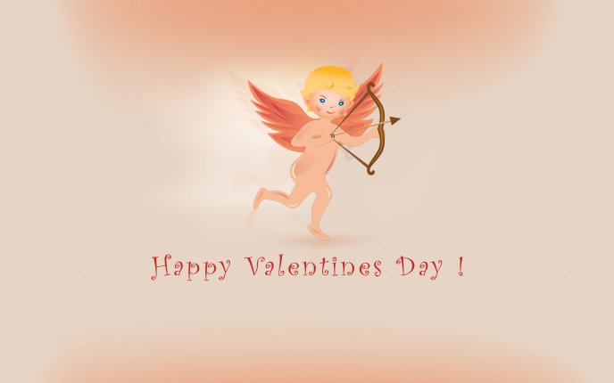 Cupid and his bow loving - Valentine's Day