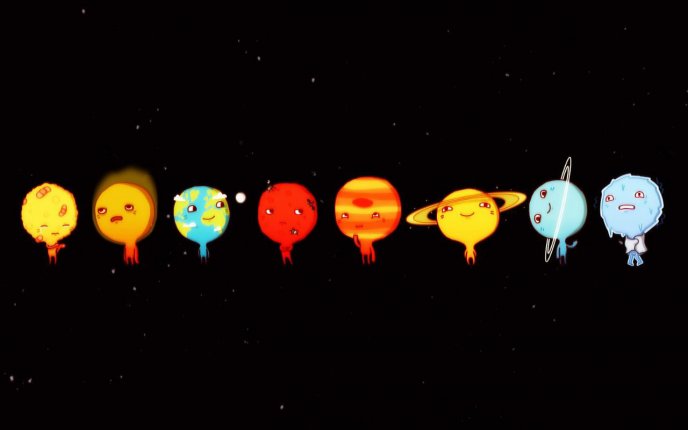 Funny solar system - planets personified