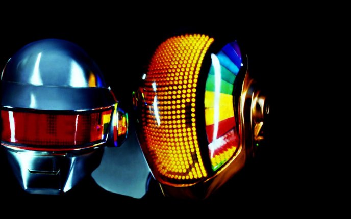 Music robot - helmet full of colored lights