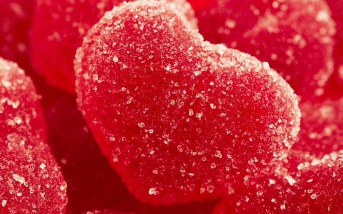Heart shaped jelly - full with sugar crystals