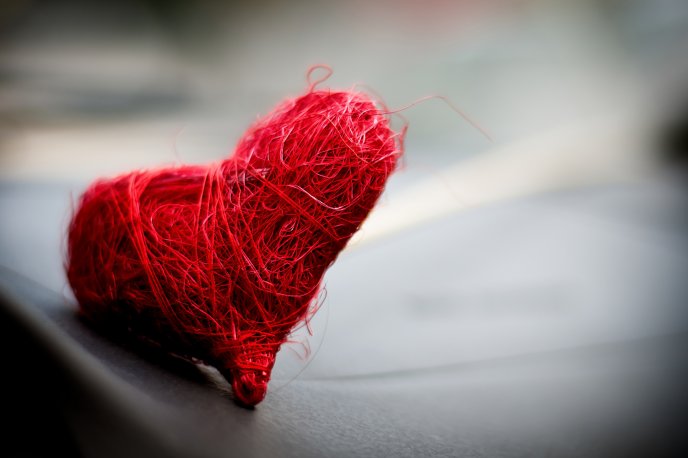 Heart - love in a ball of thread