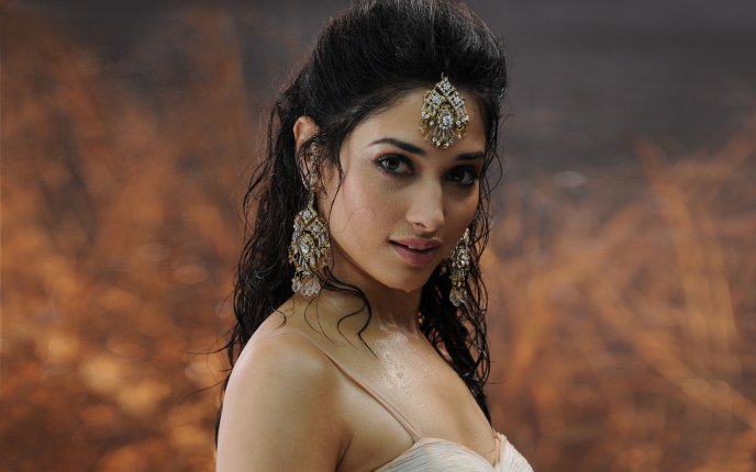 Scene from a movie with a beautiful indian actress - Tamanna