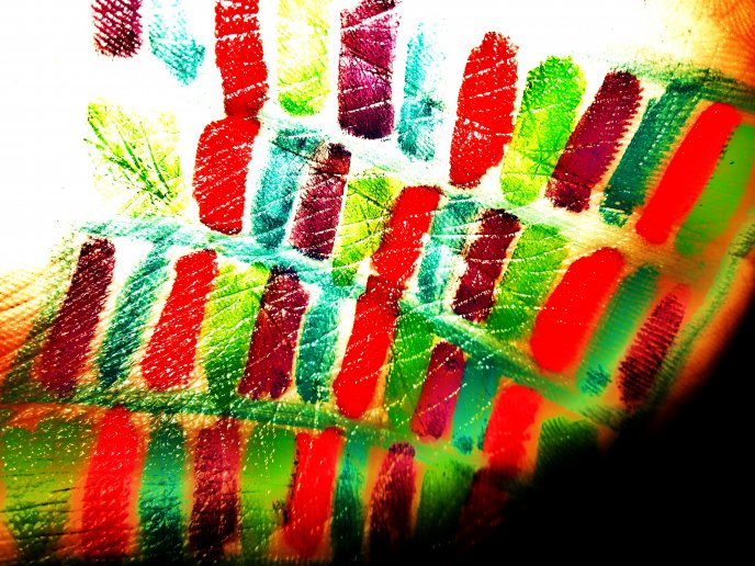 Artistic colorful stripes - red and green