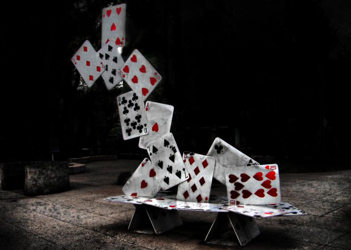 Abstract castle of cards poker