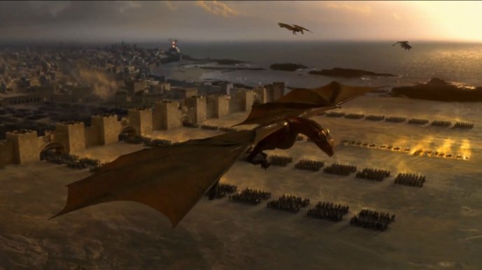 Dragons from Game of Thrones - HD wallpaper