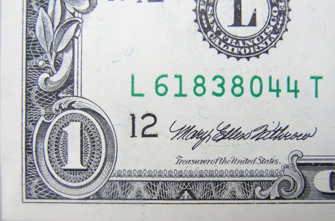 Dollar with signature