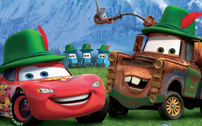 Famous cars - Lightning McQueen and Mater