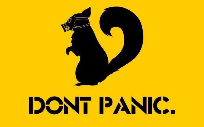 Funny squirrel wear gas mask - Don't panic
