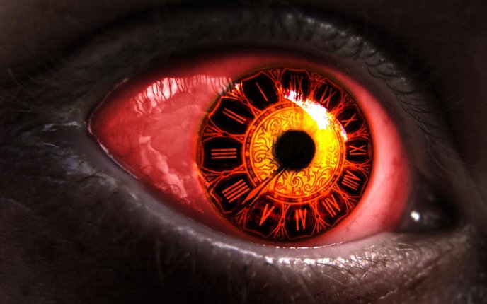 Big red eye - clock eye