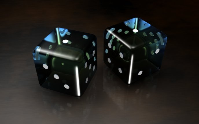 Shiny 3D black dice - gambling
