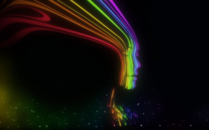 Beautiful digital art - rainbow face - abstract wallpaper